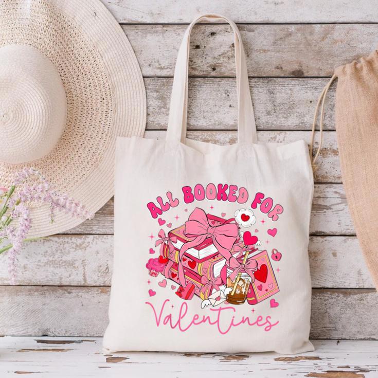 Valentine All Booked Book Coffee Coquette Bow Girl Women Canvas Tote Bag Valentine All Booked Book Coffee Coquette Bow Girl Women Canvas Tote Bag