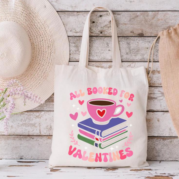 Valentines All Booked For Valentines Book Lovers Teacher Kid Premium Canvas Tote Bag