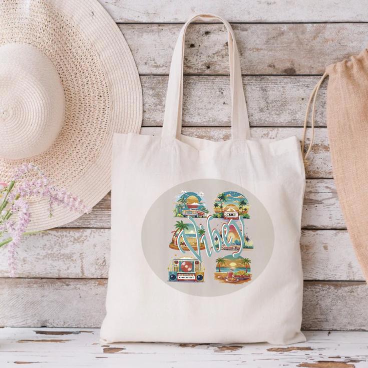 Vibey Nostalgia & Retro Charm Canvas Tote Bag