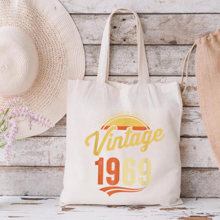 Vintage 1969 Retro Era Badge For Nostalgia Fans Canvas Tote Bag