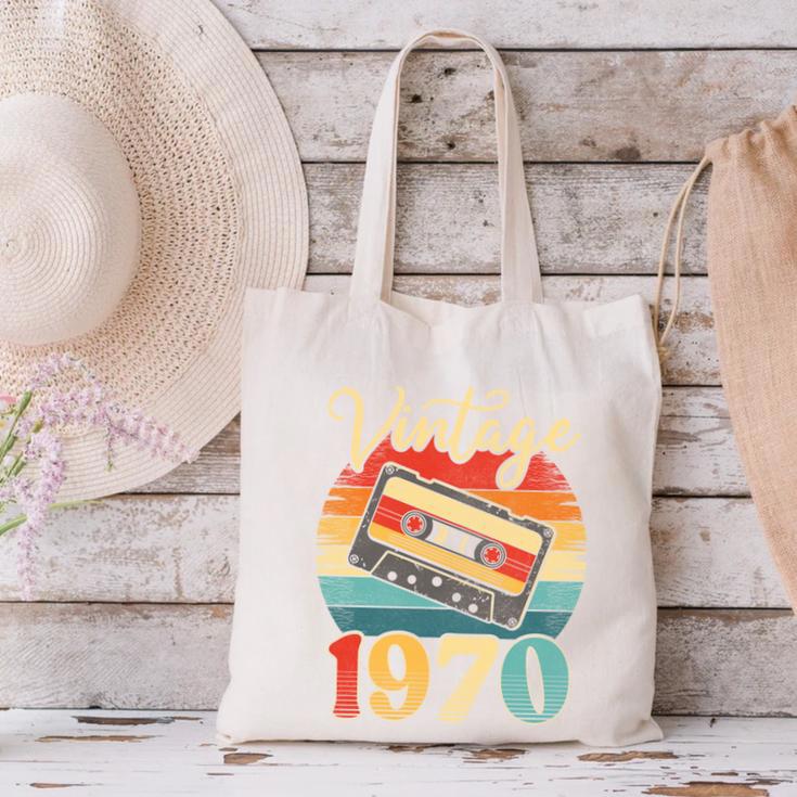 Vintage 1970 Retro Cassette Tape 70s Born Nostalgia Birthday Canvas Tote Bag Vintage 1970 Retro Cassette Tape 70s Born Nostalgia Birthday Canvas Tote Bag