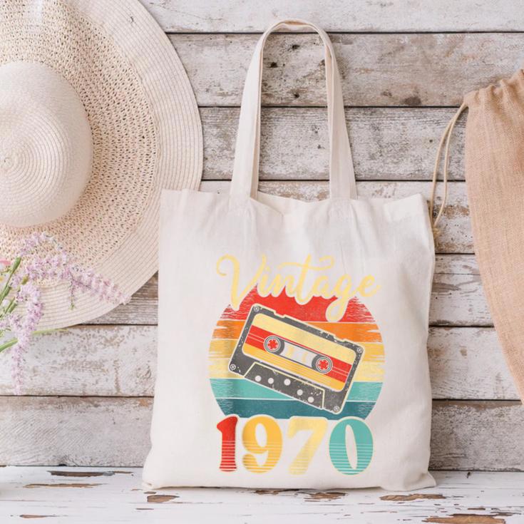 Vintage 1970 Retro Cassette Tape 70s Born Nostalgia Birthday Canvas Tote Bag