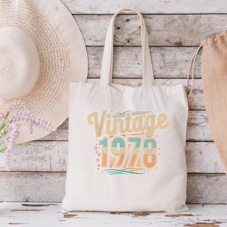 Vintage 1978 Retro Year Groovy 70s For Dad Nostalgia Canvas Tote Bag