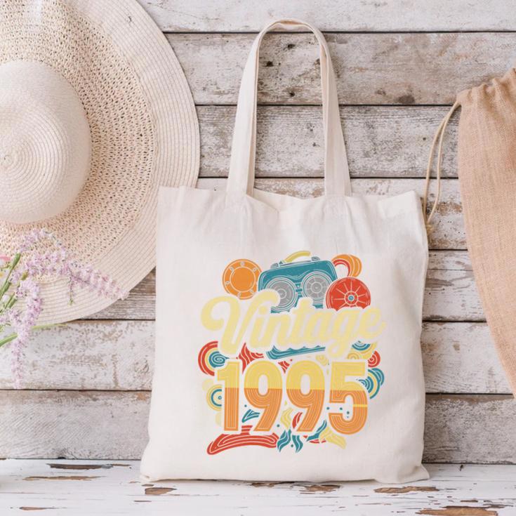 Vintage 1995 Retro Classic 90s Nostalgia Throwback Vibe Premium Tri-Blend Canvas Tote Bag Vintage 1995 Retro Classic 90s Nostalgia Throwback Vibe Premium Tri-Blend Canvas Tote Bag