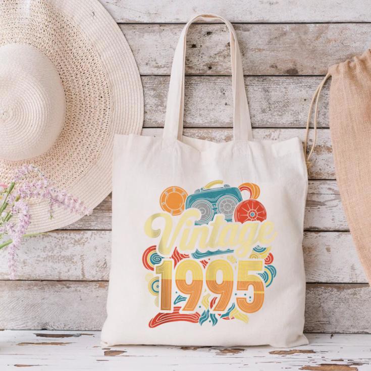 Vintage 1995 Retro Classic 90s Nostalgia Throwback Vibe Canvas Tote Bag