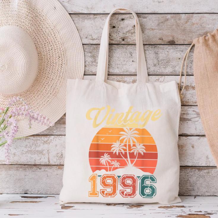 Vintage 1996 Retro Sunset Nostalgia 90s 30th Birthday Canvas Tote Bag Vintage 1996 Retro Sunset Nostalgia 90s 30th Birthday Canvas Tote Bag