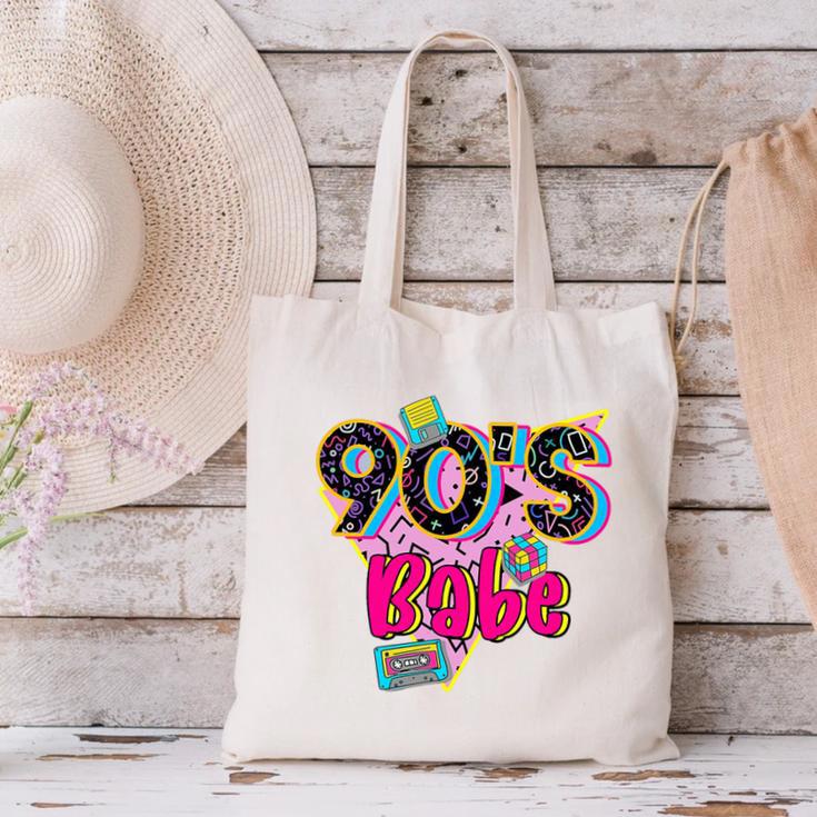 Vintage 90's Babe Party Back To 90s Cassette Nostalgia Premium Tri-Blend Canvas Tote Bag
