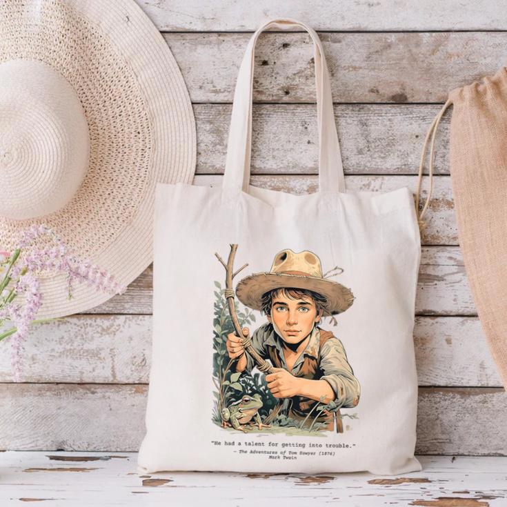 Vintage Children's Books The Adventures Of Tom Sawyer 1876 Canvas Tote Bag