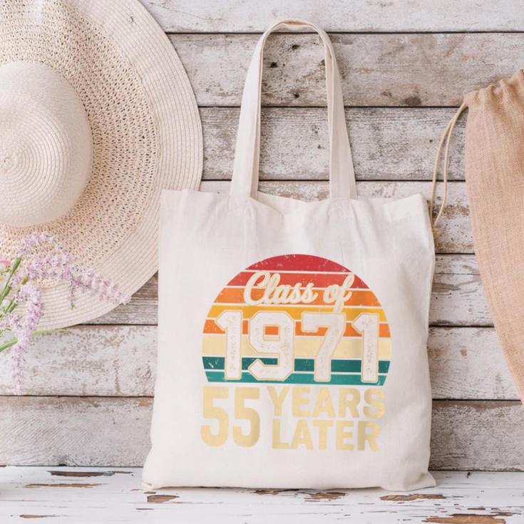 Vintage Class Of 1971 55 Years Later Reunion 55th Graduation Canvas Tote Bag