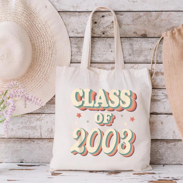 Vintage Class Of 2003 03 High School Graduation Canvas Tote Bag