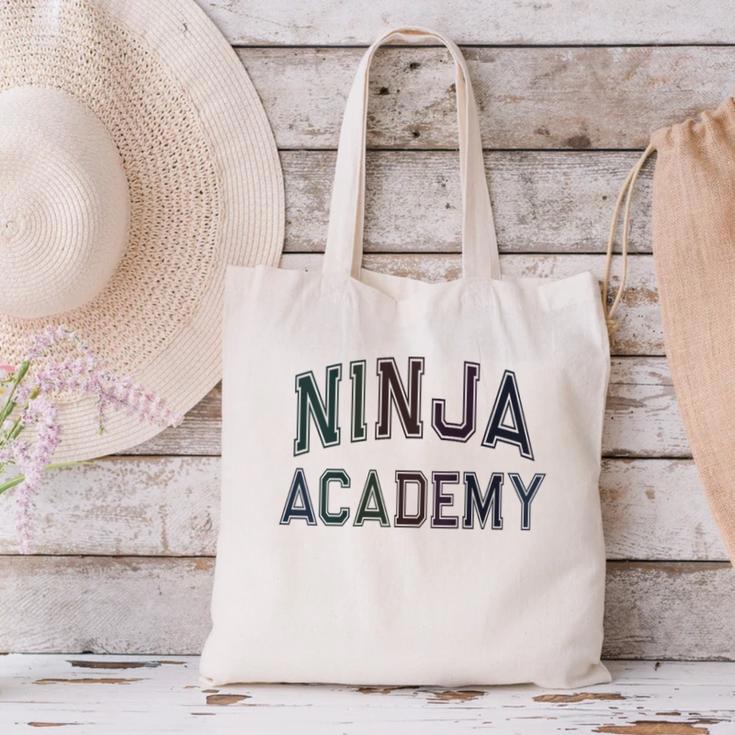 Vintage Don'T Call Me NINJA ACADEMY Introvert Sarcastic Canvas Tote Bag