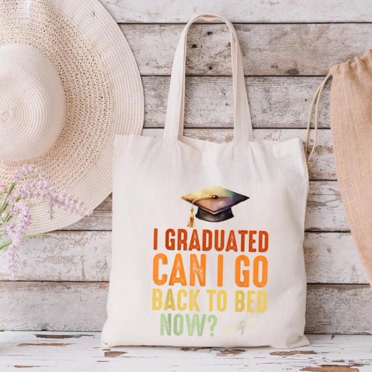 Vintage I Graduated Can I Go Back To Bed Now Graduation Canvas Tote Bag