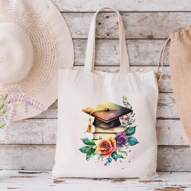 Vintage Hat High School College Graduate Graduation Canvas Tote Bag