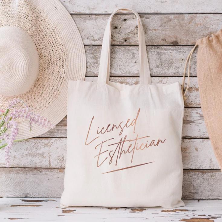 Vintage Licensed Esthetician Graduation Licensed Esthetician Canvas Tote Bag