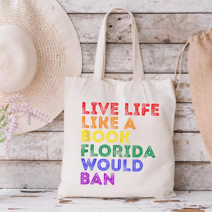 Vintage Live Life Like A Book Florida Would Ban LGBT Month Canvas Tote Bag Vintage Live Life Like A Book Florida Would Ban LGBT Month Canvas Tote Bag