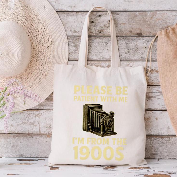 Vintage Please Be Patient With Me I'm From The 1900s Camera Premium Canvas Tote Bag Vintage Please Be Patient With Me I'm From The 1900s Camera Premium Canvas Tote Bag