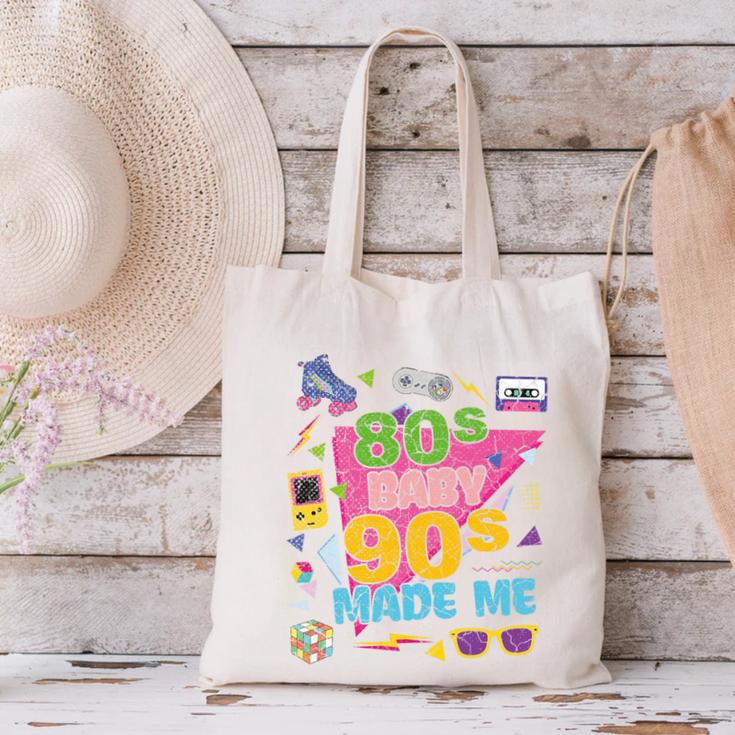 Vintage Retro 80's Baby 90's Made Me 1980s 1990s Nostalgia Premium Tri-Blend Canvas Tote Bag
