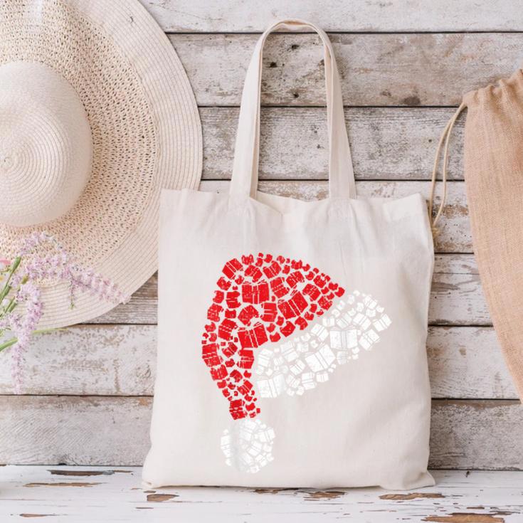 Vintage Retro Christmas Book Xmas Santa Hat Pajama Holiday Canvas Tote Bag Vintage Retro Christmas Book Xmas Santa Hat Pajama Holiday Canvas Tote Bag