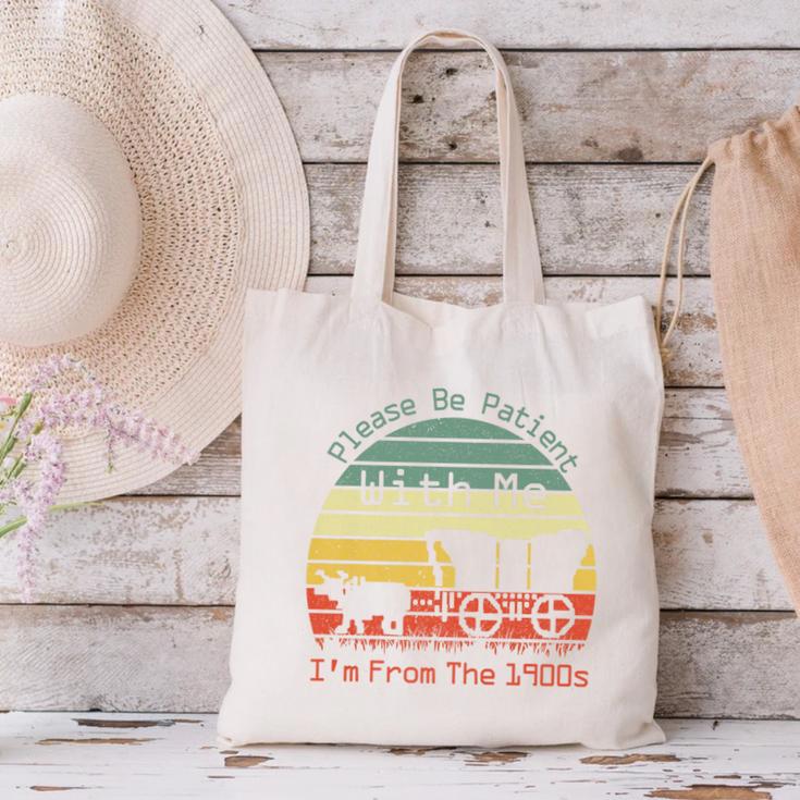 Vintage Sunset Please Be Patient With Me I'm From The 1900s Premium Canvas Tote Bag