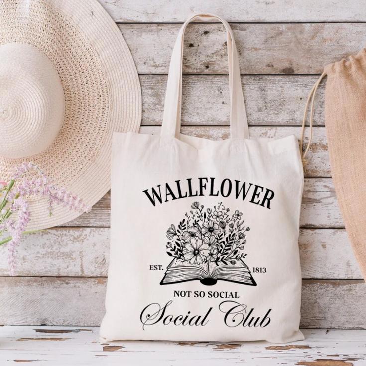 Wallflower Social Club Wildflower Social Club Book Lover Canvas Tote Bag Wallflower Social Club Wildflower Social Club Book Lover Canvas Tote Bag