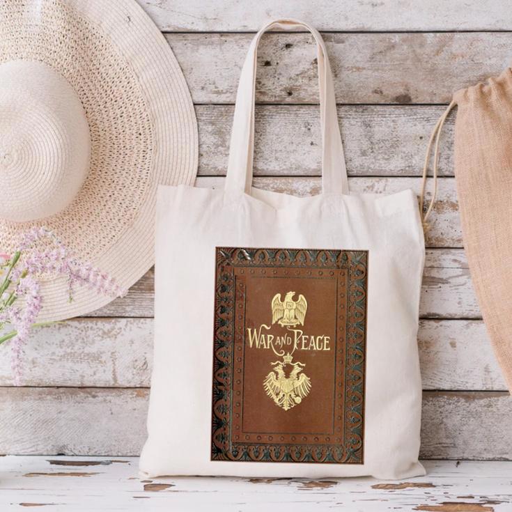 War And Peace Book Cover Canvas Tote Bag