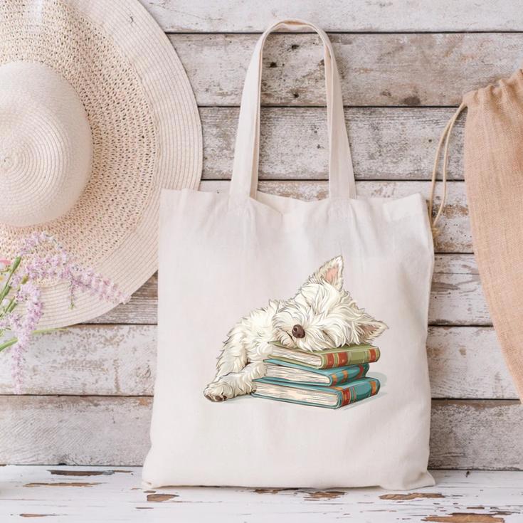West Highland Terrier Books Dog Breed Westie For Men Women Girls Kids Canvas Tote Bag