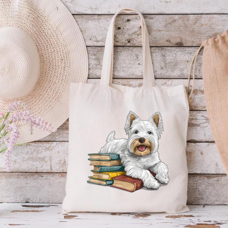 West Highland Terrier Books Dog Breed Westie For Men Women Kids Canvas Tote Bag