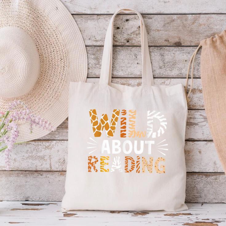 Wild About Reading Animal Bookworm Library Book Lover Reader Canvas Tote Bag Wild About Reading Animal Bookworm Library Book Lover Reader Canvas Tote Bag