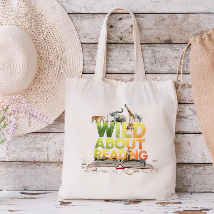 Wild About Reading Books Lovers Novelty Bookworm Library Day Canvas Tote Bag Wild About Reading Books Lovers Novelty Bookworm Library Day Canvas Tote Bag
