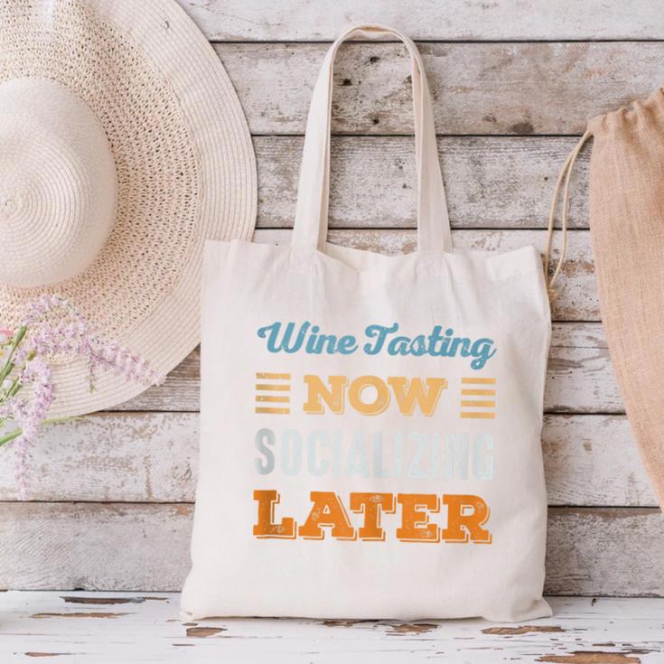 Wine Tasting Now Minimal Socializing Introvert Vintage Canvas Tote Bag Wine Tasting Now Minimal Socializing Introvert Vintage Canvas Tote Bag