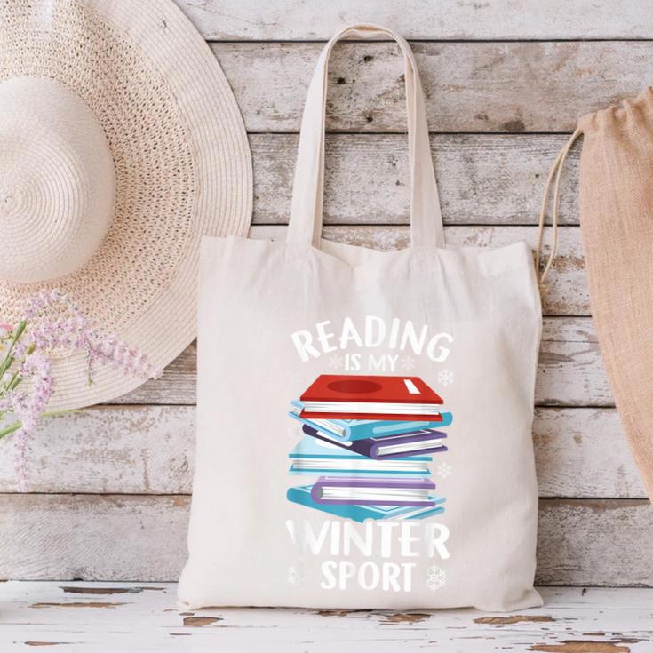 Winter Reading Book Bookworm Winter Canvas Tote Bag