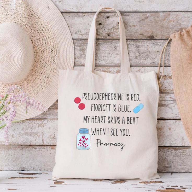 Women Pharmacist Valentines Pharmacy Technician Graduation Canvas Tote Bag