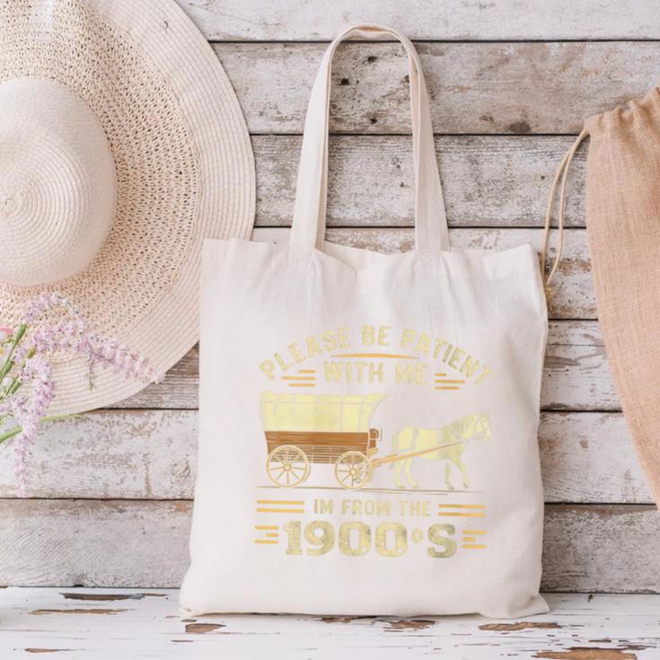 Women's Please Be Patient With Me I'm From The 1900s Vintage Canvas Tote Bag Women's Please Be Patient With Me I'm From The 1900s Vintage Canvas Tote Bag