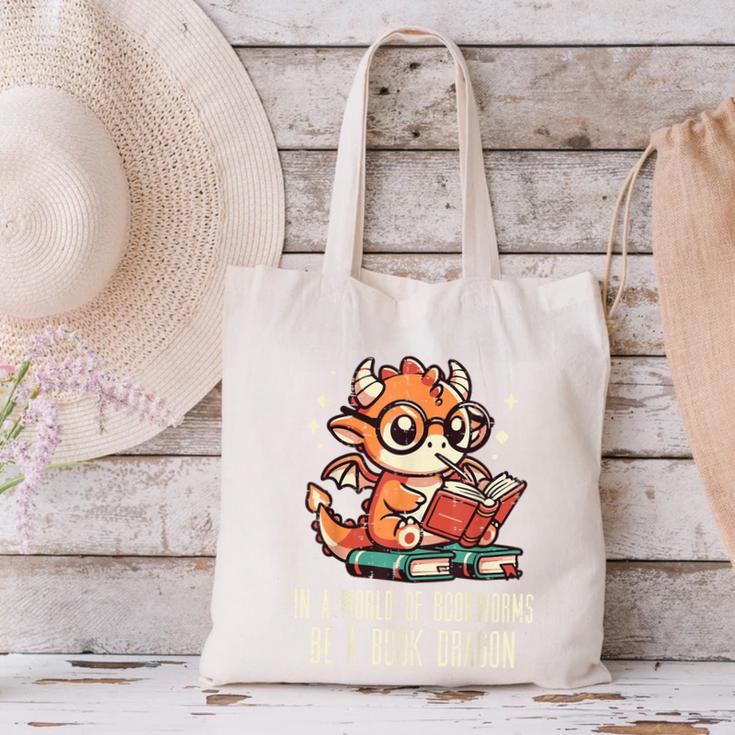 In World Of Bookworms Be Book Dragon Cute Women Kids Men Canvas Tote Bag In World Of Bookworms Be Book Dragon Cute Women Kids Men Canvas Tote Bag