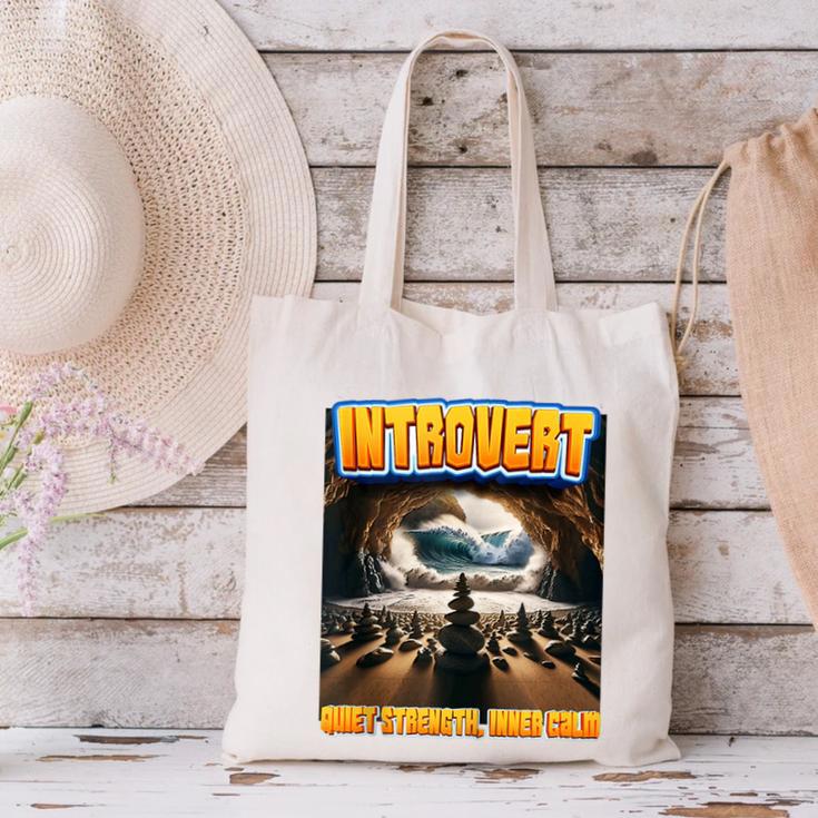 World Introvert Day Quiet Strength Inner Calm Canvas Tote Bag World Introvert Day Quiet Strength Inner Calm Canvas Tote Bag