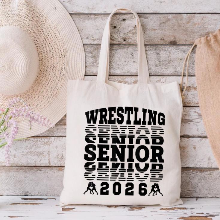 Wrestling Senior 2026 Graduation Canvas Tote Bag