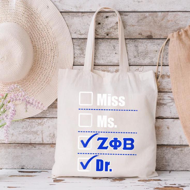 Zeta Phi Beta Doctor Graduation Zeta Phi Beta HBCU Doctor Canvas Tote Bag