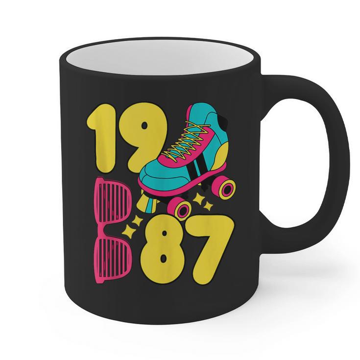 1987 Retro Raised In The 80s Old School Nostalgia Vibes Graphic Print Coffee Mug