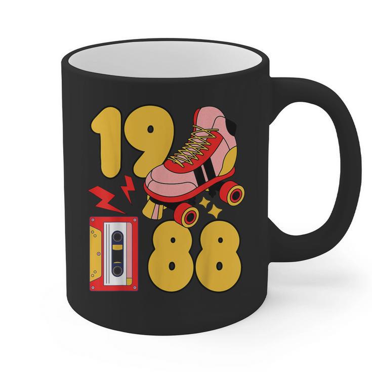 1988 Retro Raised On 80s Music Old School Nostalgia Punk Graphic Print Coffee Mug 1988 Retro Raised On 80s Music Old School Nostalgia Punk Graphic Print Coffee Mug