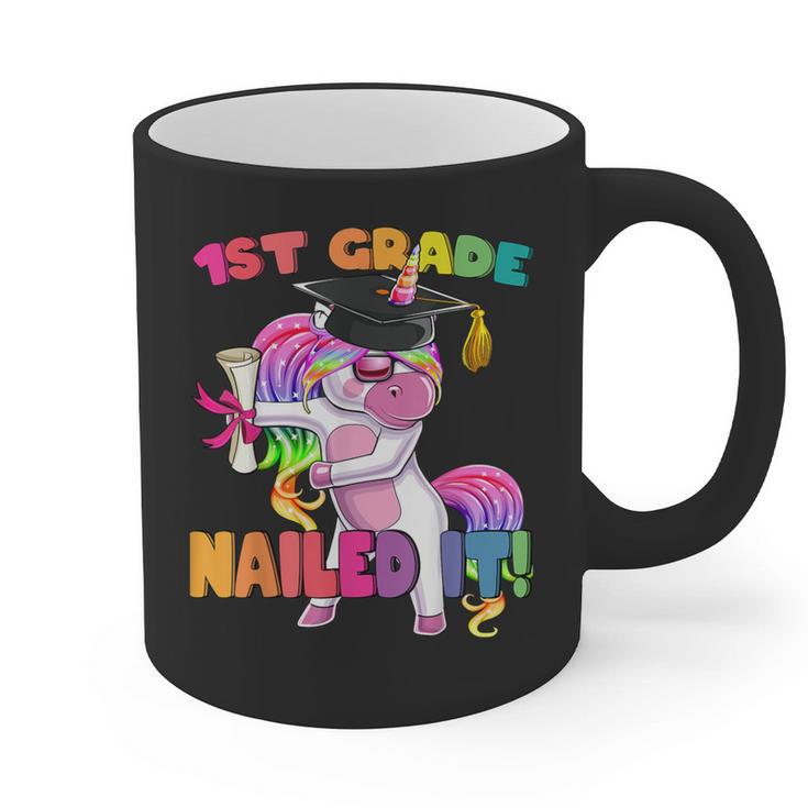 1st Grade Nailed It Flossing Unicorn Graduation Shirt Graphic Print Coffee Mug