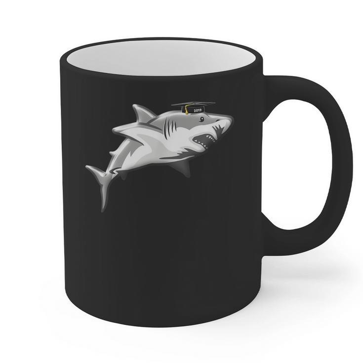 2019 Graduation SharkShirt High School College Grad Graphic Print Coffee Mug