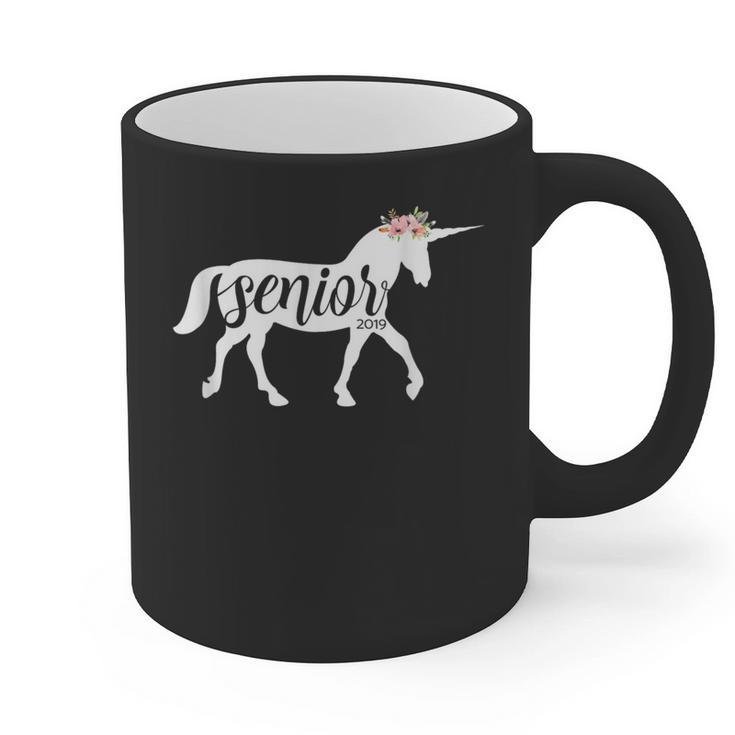 2019 Senior Unicorn Shirt Graduation High School College Graphic Print Coffee Mug