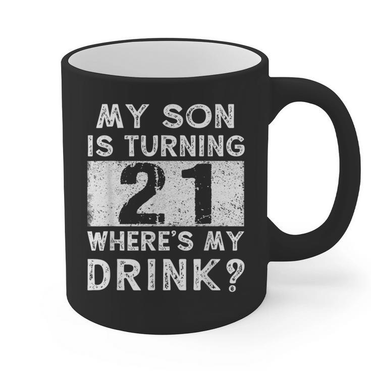 21st Birthday Dad Mom 21 Year Old Son Matching Family Graphic Print Coffee Mug