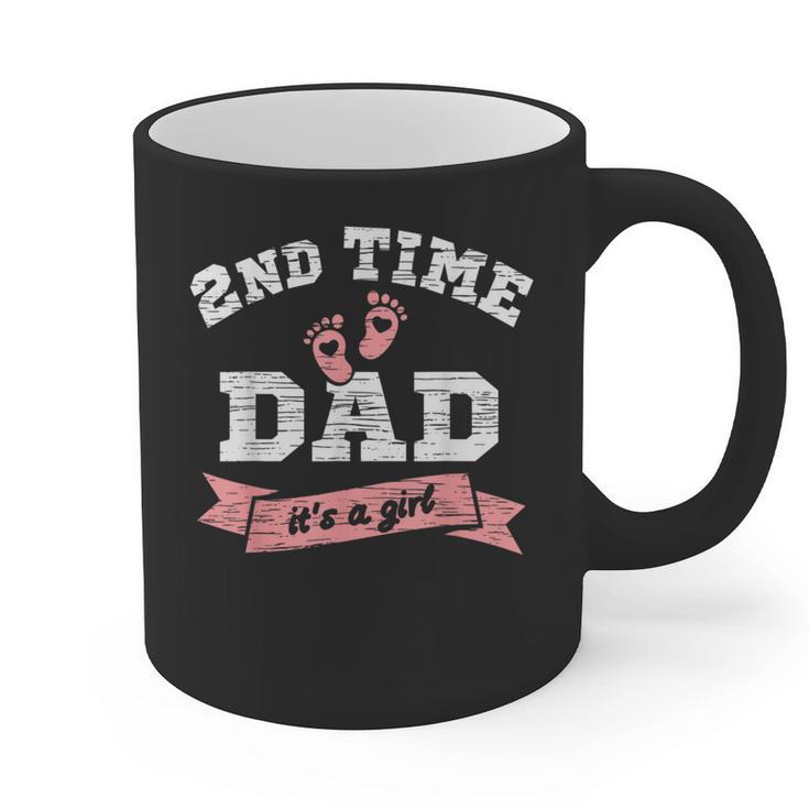 2nd Second Time Dad It's a Girl Gender Reveal Dad Of 2 Kids Graphic Print Coffee Mug