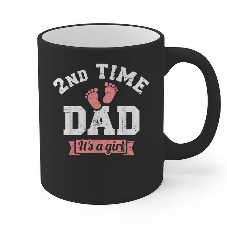 2nd Second Time Dad It's a Girl Gender Reveal Graphic Print Coffee Mug