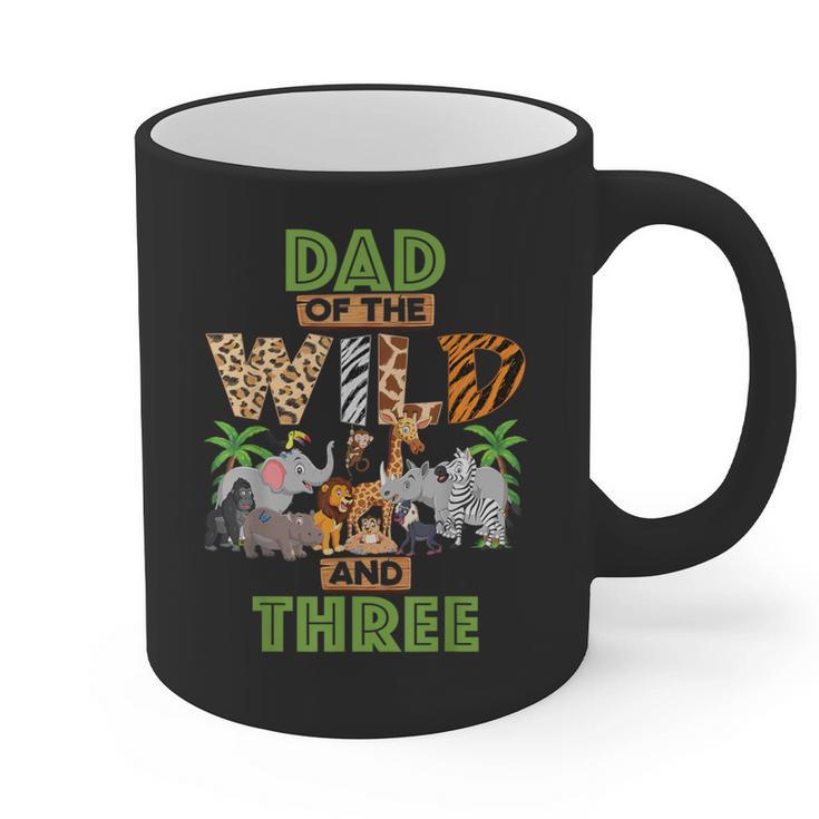 3rd Birthday Zoo Safari Jungle Dad Of The Wild And Three Graphic Print Coffee Mug