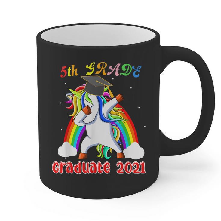 5th Grade Graduate Class 2021 Dabbing Unicorn Graduation Graphic Print Coffee Mug