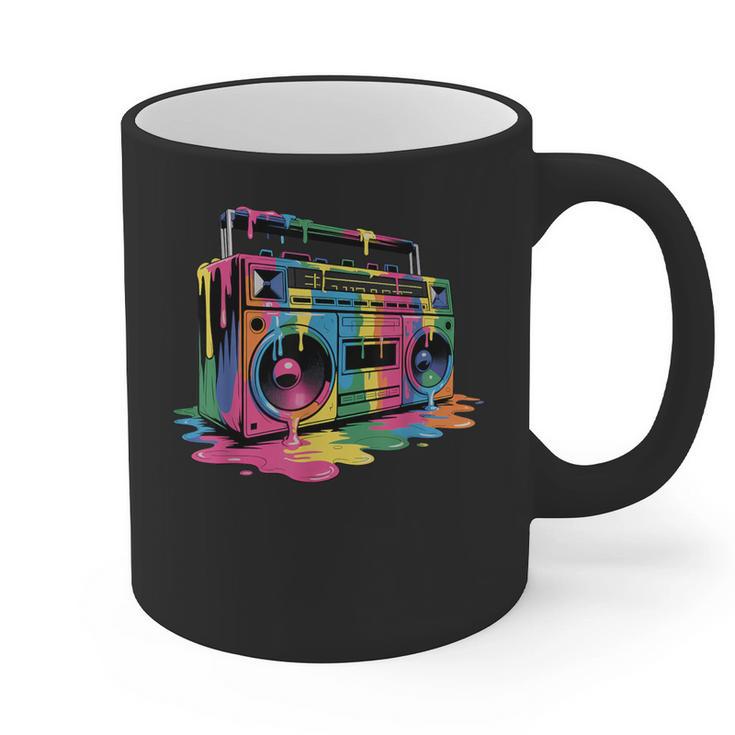 80s 90s Hip Hop Nostalgia Retro Boombox Music Lovers Graphic Print Coffee Mug