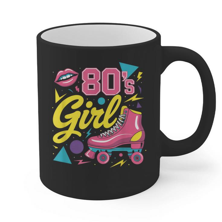 80's Girl Roller Skates Skating Eighties 1980s Nostalgia Graphic Print Coffee Mug