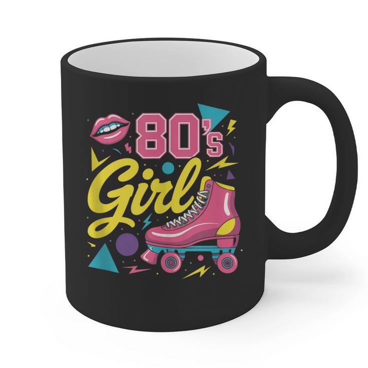 80's Girl Roller Skates Skating Eighties 1980s Nostalgia Graphic Print Coffee Mug